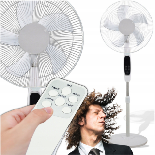 Červený Záhradný obehový ventilátor Ventilátor s diaľkovým ovládaním RG 50W biely